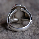 Vintage Sterling 2-Stone Turquoise Ring 10.75