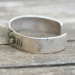 Vintage Sterling Turquoise and Coral Inlay Cuff