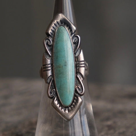 Vintage Sterling Turquoise Ring 5.5