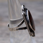 Vintage Sterling Petrified Wood Ring 6.5