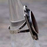 Vintage Sterling Petrified Wood Ring 6.5