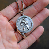 Vintage Sterling St Christopher Necklace