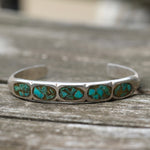Vintage Sterling Turquoise Inlay Cuff