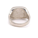 Vintage White Bronze Playboy Signet Ring 6.5