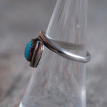 Vintage Sterling Turquoise Feather Ring 6.5
