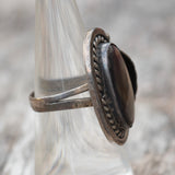 Vintage Sterling mother Of Pearl Feather Ring 6.75