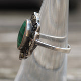 Vintage Sterling Malachite and Marcasite Ring 6