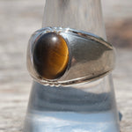 Vintage Sterling Tigers Eye Signet Ring 9.75