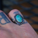 Vintage Sterling Turquoise Ring 5.75