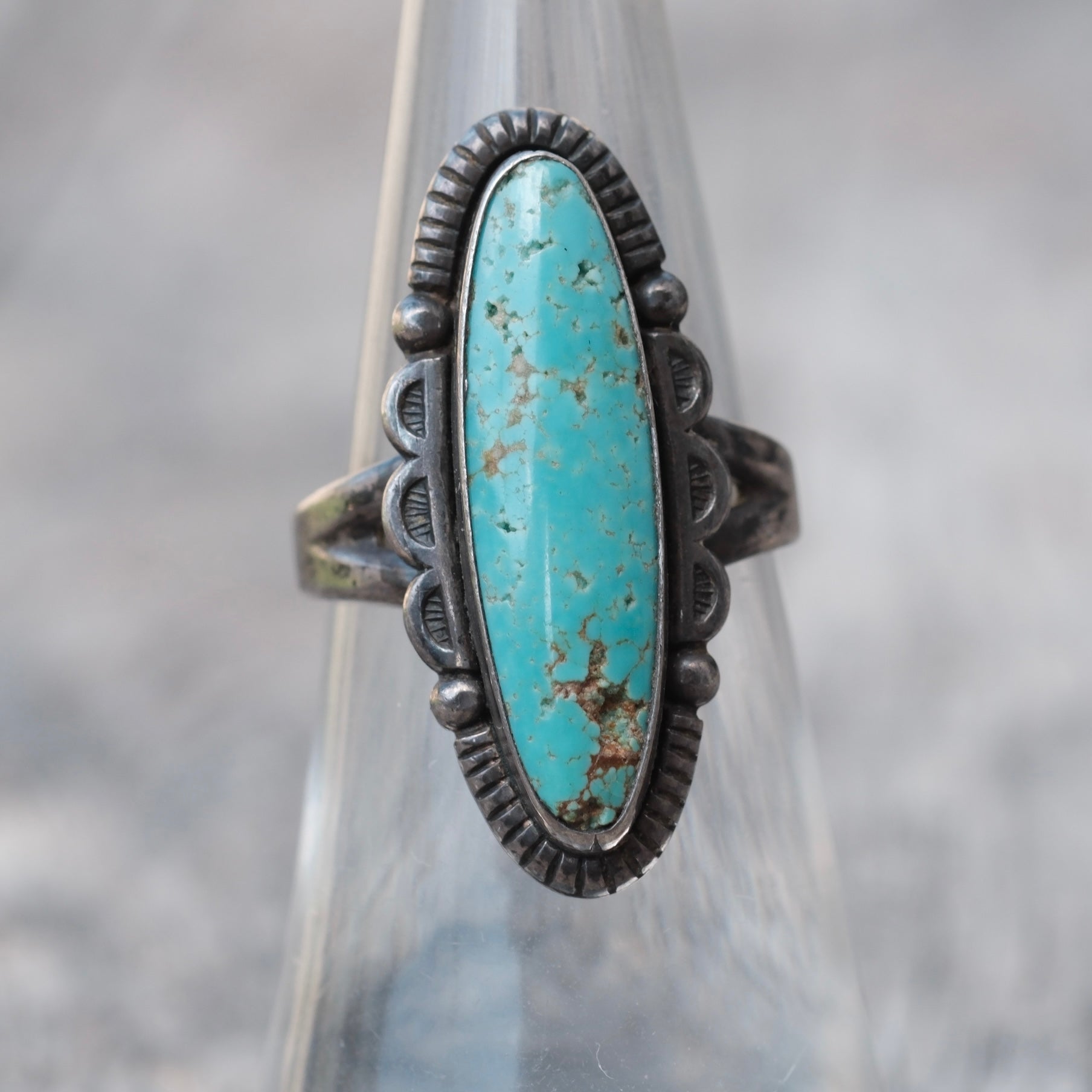 Vintage Sterling Turquoise Ring 6