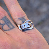 Vintage Sterling Silver Buckle Ring 6.5