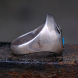 Vintage Sterling Turquoise Bear Claw Ring 10.5