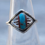 Vintage Sterling Zuni Inlay Band 6.5