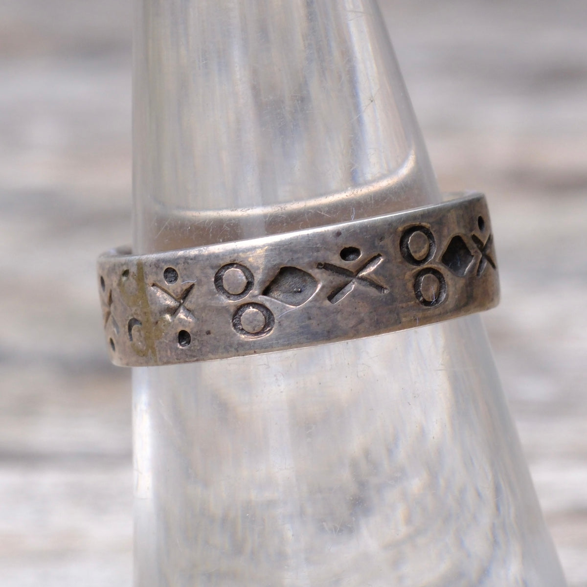 Vintage Sterling Stamped Band Ring 6
