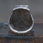 Vintage Sterling Multistone Inlay Stamped Band Ring 11.75
