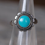 Vintage Sterling Turquoise Ring 3.75