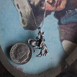 Vintage Sterling Bucking Bronco Necklace