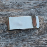 Vintage Sterling Silver Turquoise Inlay Money Clip