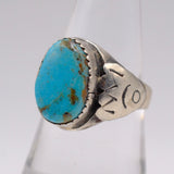 Vintage Sterling Turquoise Stamped Band Ring 8.25