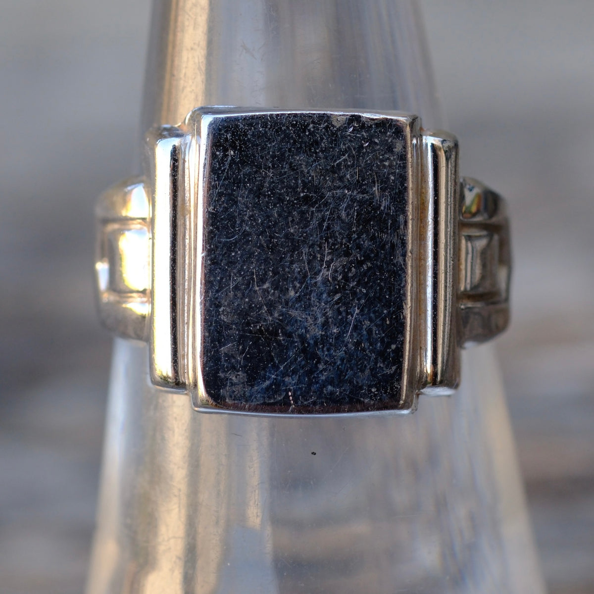 Vintage Sterling Silver Signet Ring 6.5