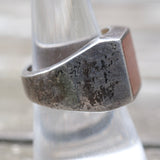 Vintage Sterling Goldstone Signet Ring 8.75