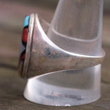 Vintage Sterling Zuni Inlay Ring 11.25
