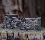 Vintage Sterling Stamped Cuff Bracelet