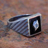 Vintage Sterling CS Signet Ring 9.25