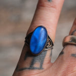 Vintage Sterling Blue Stone Ring 5.5