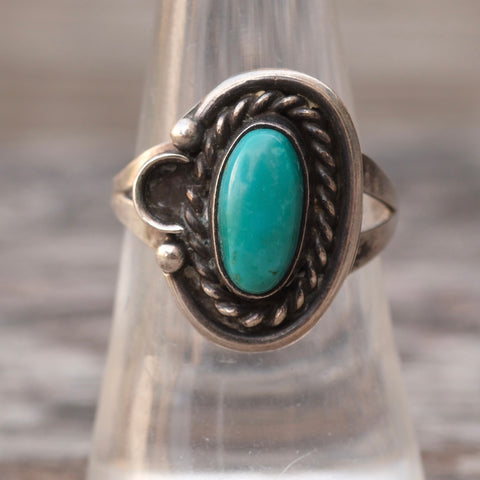 Vintage Sterling Turquoise Ring 7.25