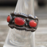 Vintage Sterling Coral Band 7.75
