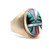 Vintage Sterling Zuni Inlay Ring 9