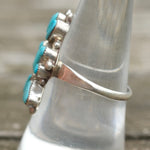 Vintage Sterling Turquoise Cluster Ring 8.75