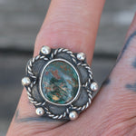 Vintage Sterling Turquoise Shadowbox Ring 5.5