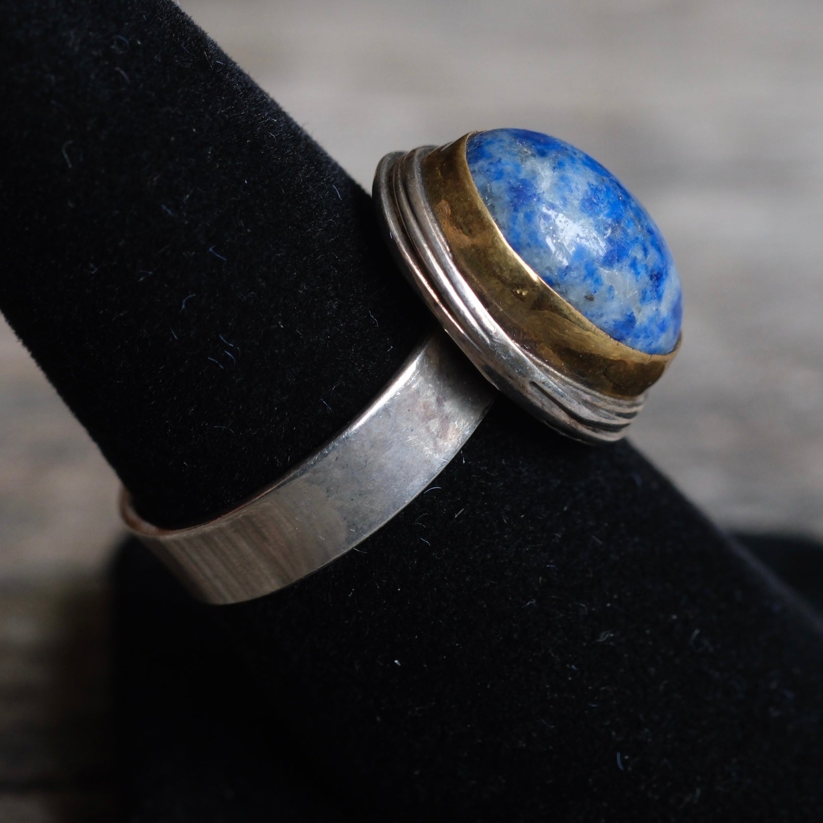 Vintage Sterling Lapis Ring 7.25