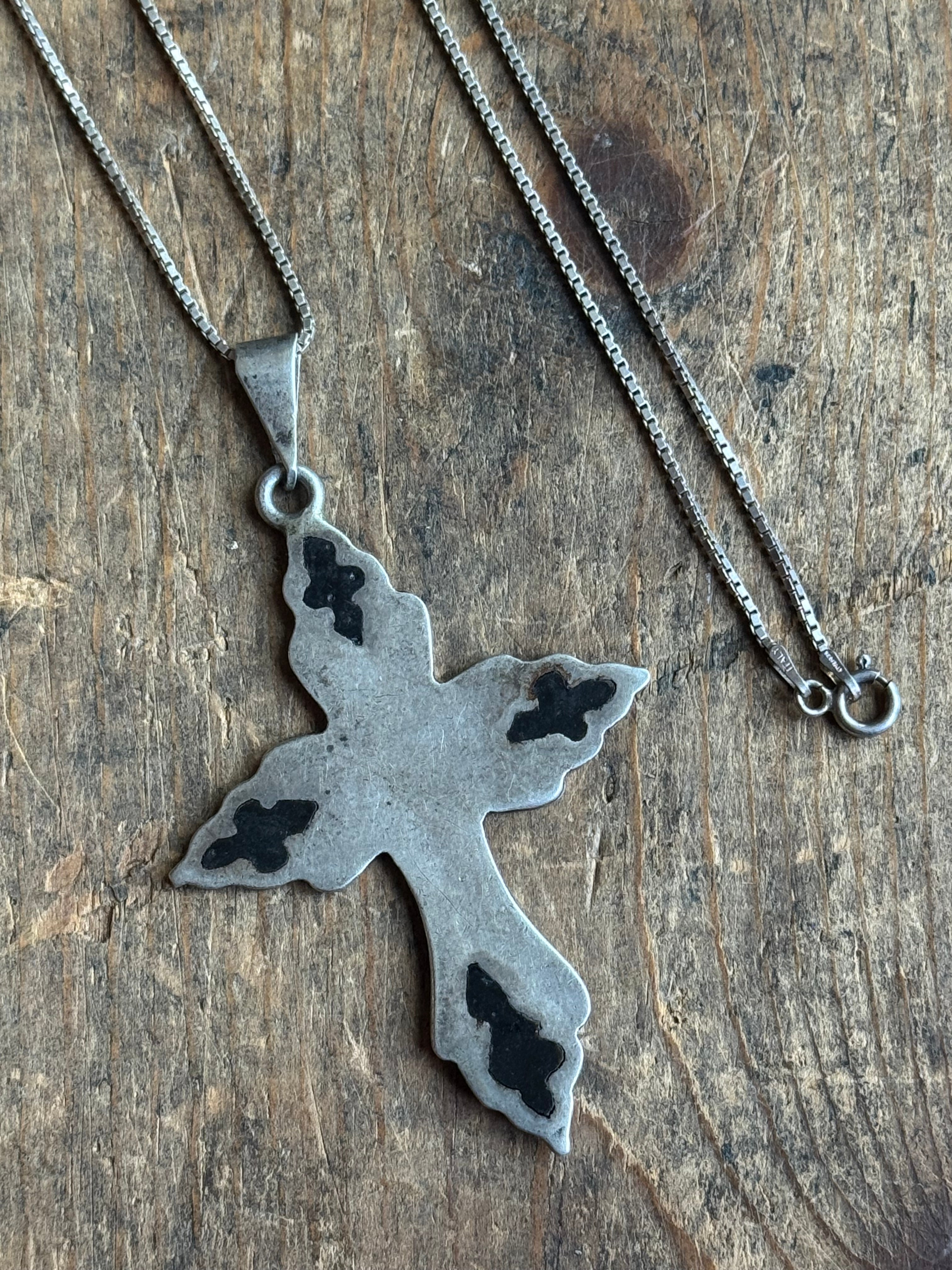 Vintage Sterling Silver Cross Necklace