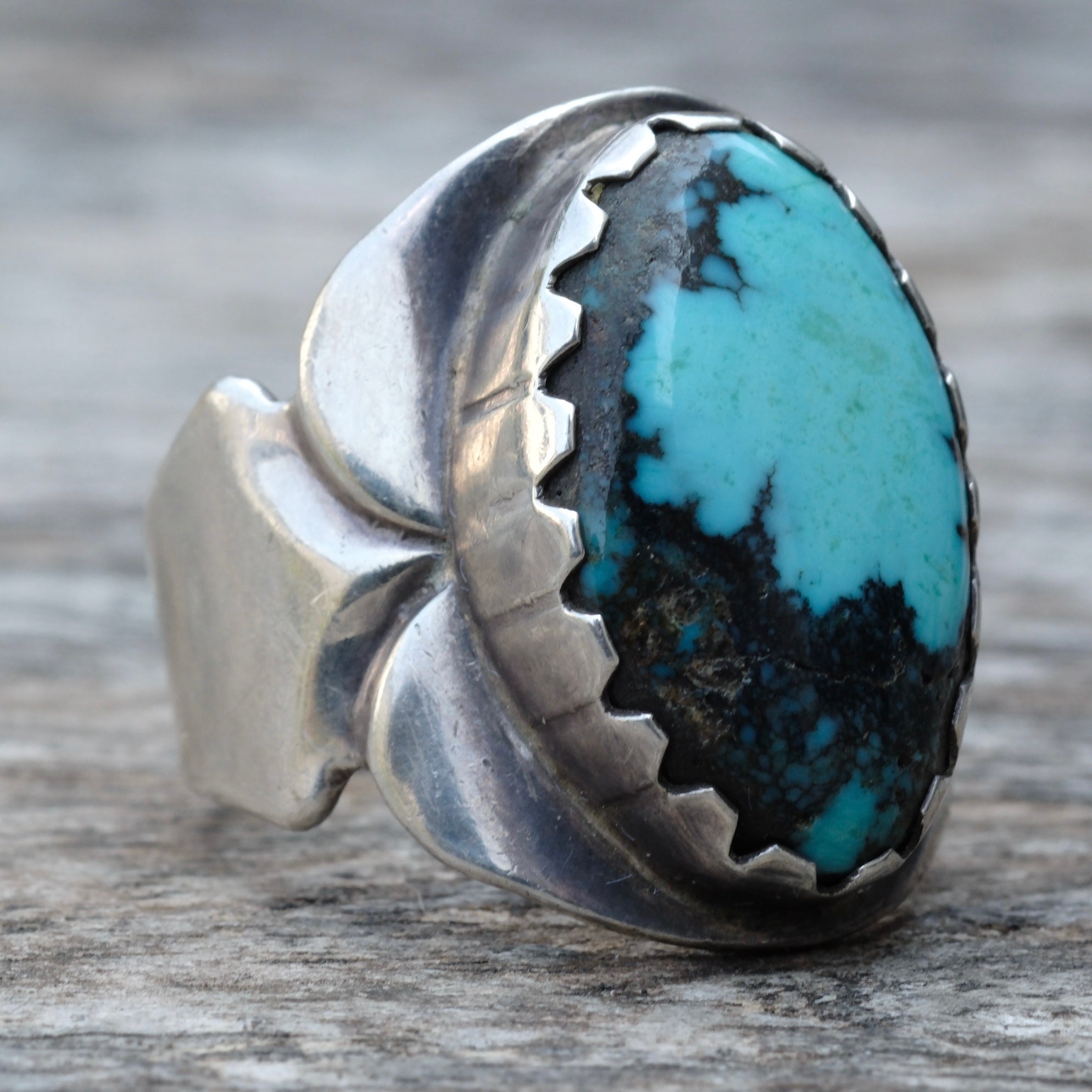 Vintage Sterling Bisbee Turquoise Ring 12