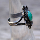 Vintage Sterling Turquoise Florette Ring 5