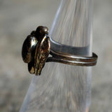 Vintage Sterling Onyx Feather Ring 5