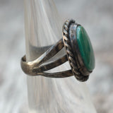 Vintage Sterling Turquoise Roper Ring 4.75