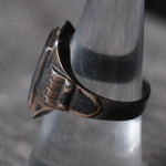 Vintage Sterling Hematite Centurion Signet Ring  8