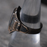 Vintage Sterling Hematite Centurion Signet Ring  8