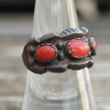 Vintage Sterling Coral Band 7.75