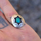 Vintage Sterling Turquoise Shadowbox Ring 5