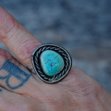 Vintage Sterling Turquoise Ring 6.5