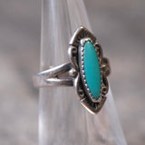 Vintage Sterling Turquoise Ring 5.25