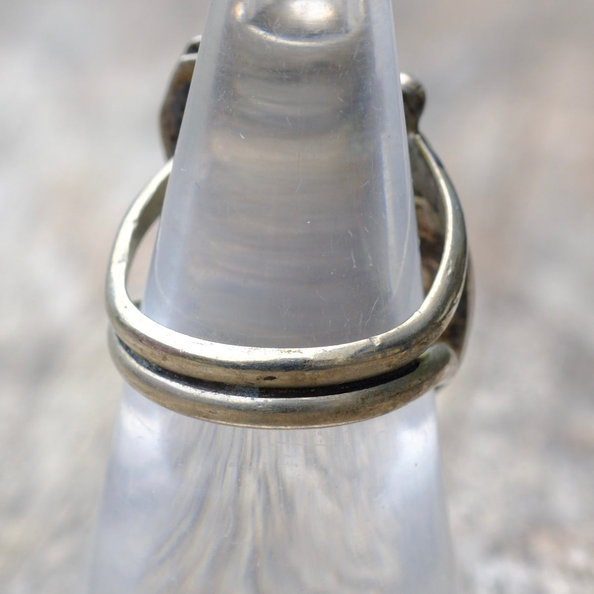 Vintage Sterling Mother Of Pearl Feather Ring 7.25