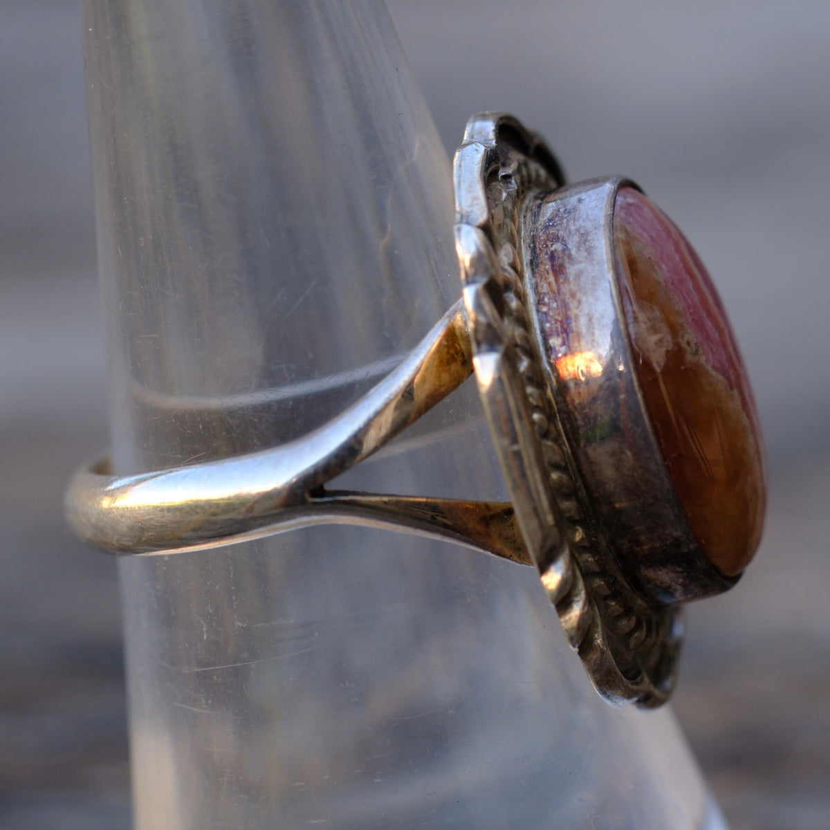 Vintager Sterling Rhodinite Ring 7.5