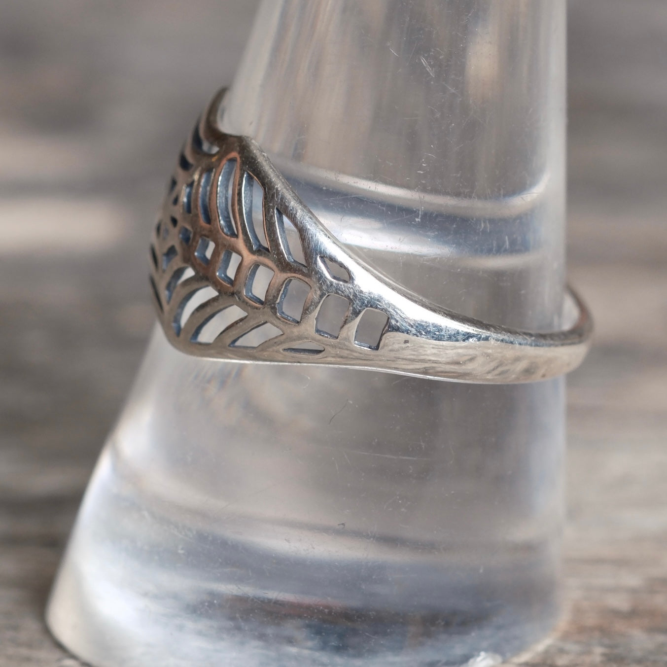 Vintage Sterling Silver Spiderweb Ring 9.75