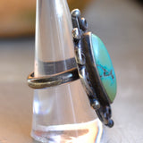 Vintage Sterling Turquoise Ring 8.25